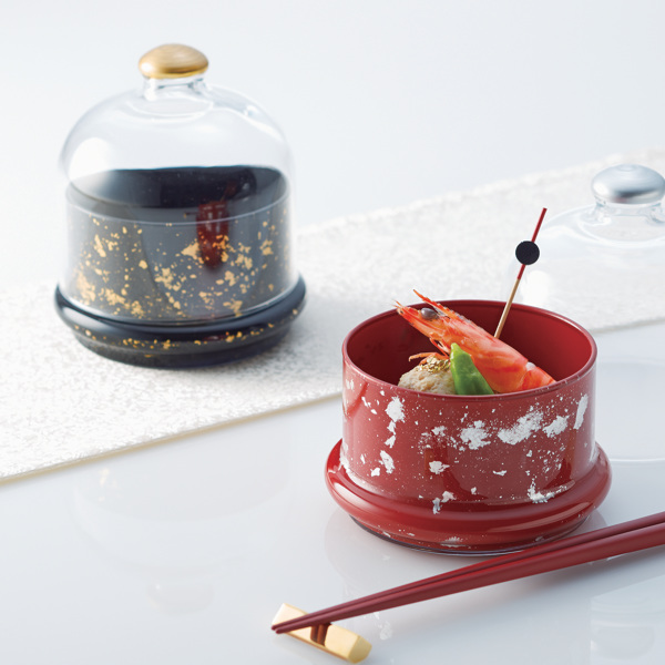 フードドーム M M.STYLE 彩赤 漆黒 食器 和食器 ガラス （ 小鉢 リッド 蓋 料理 ドーム フードカバー 蓋付き小鉢 カップ 前菜皿 ガラス製 トルコ ） | M.STYLE | 02