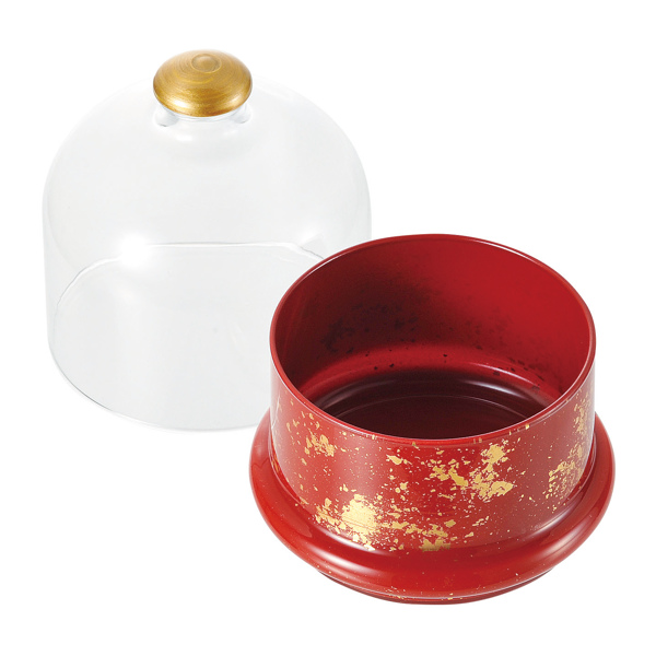 フードドーム M M.STYLE 彩赤 漆黒 食器 和食器 ガラス （ 小鉢 リッド 蓋 料理 ドーム フードカバー 蓋付き小鉢 カップ 前菜皿 ガラス製 トルコ ） | M.STYLE | 03