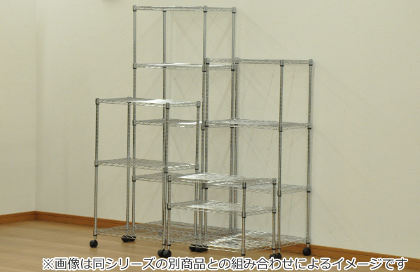 スチールラック 4段 キャスター付 幅60cm 高さ123.5cm （ ラック 収納