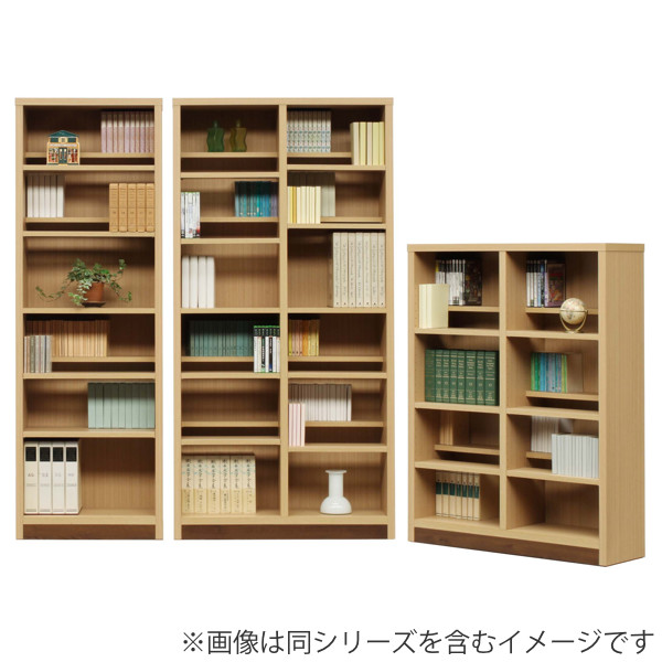 本棚 木製 コミックシェルフ 前後分割可動棚 日本製 幅60cm 高さ180cm