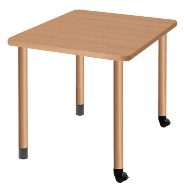 テーブル 幅90cm 固定脚 キャスター脚 高さ調節 正方形 角型 メラミン 施設 介護 オフィス （ 幅 90 福祉 高さ調整 3段階 継ぎ脚 机 ダイニングテーブル ）｜interior-palette｜02
