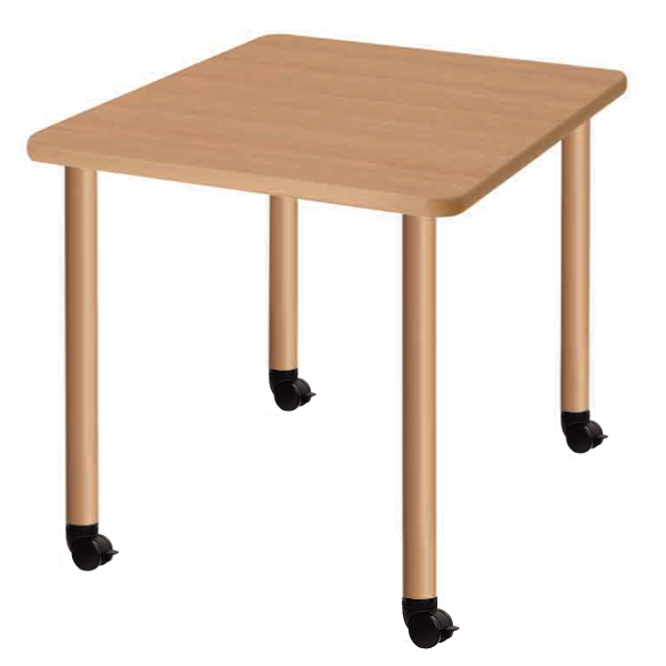 テーブル 幅90cm キャスター脚 高さ調節 正方形 角型 メラミン 施設 介護 オフィス （ 幅 90 福祉 高さ調整 3段階 継ぎ脚 机 ダイニングテーブル ）｜interior-palette｜02