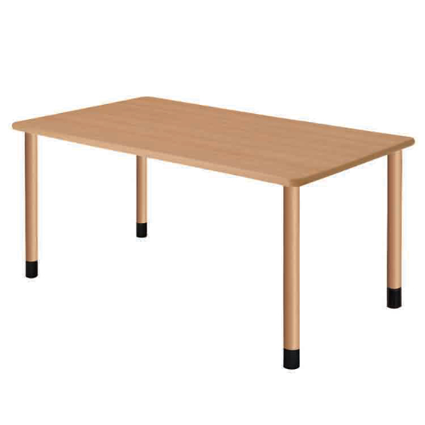 テーブル 幅160cm 固定脚 高さ調節 長方形 角型 メラミン 施設 介護 オフィス （ 幅 160 福祉 高さ調整 3段階 継ぎ脚 机 ダイニングテーブル ）｜interior-palette｜02