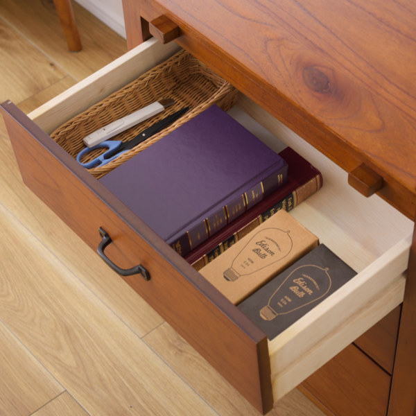 ライティングチェスト 引出し 3段 天然木 エスニック調 Timber 幅60cm