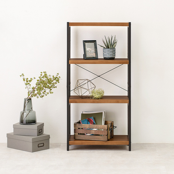 オープンラック 4段 木製 フリーラック 幅60cm （ 木製ラック シェルフ