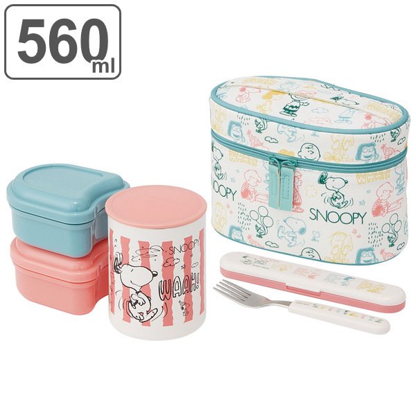 スケーター 弁当箱 保温 560ml 抗菌 保温ジャー付ランチ PEANUTS