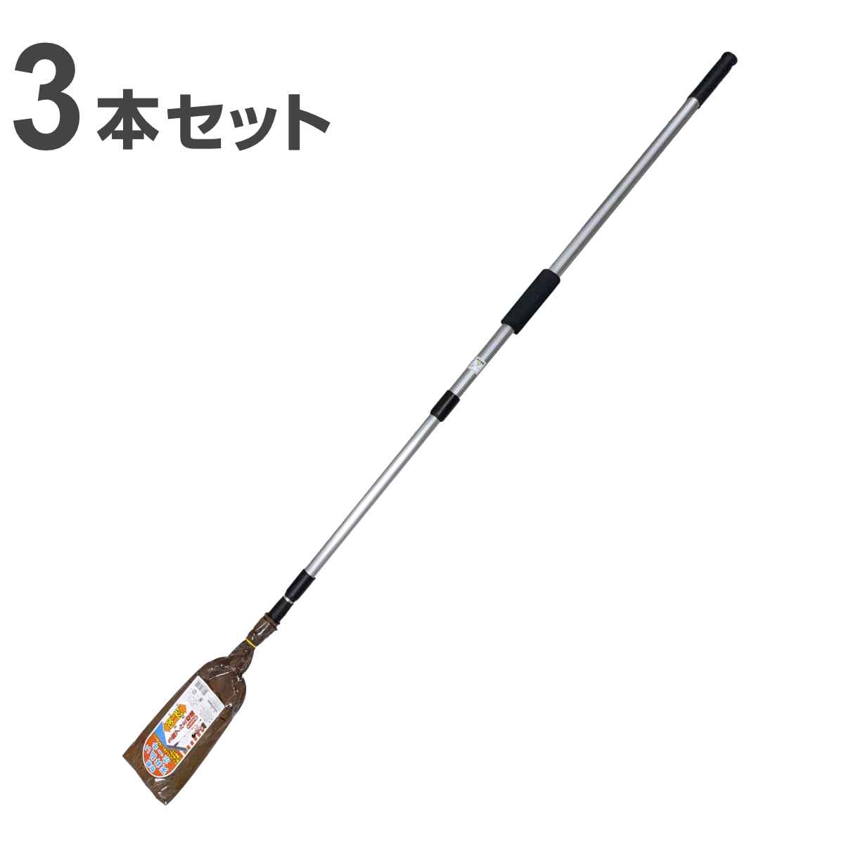 天井ぼうき 棕櫚 3段伸縮柄 最長140cm 3本セット （ 天井 ホウキ 伸縮 箒 3本 屋外 室外 掃き 清掃 玄関 ほこり 蜘蛛の巣 掃除 そうじ ごみ ゴミ 外掃除 ）