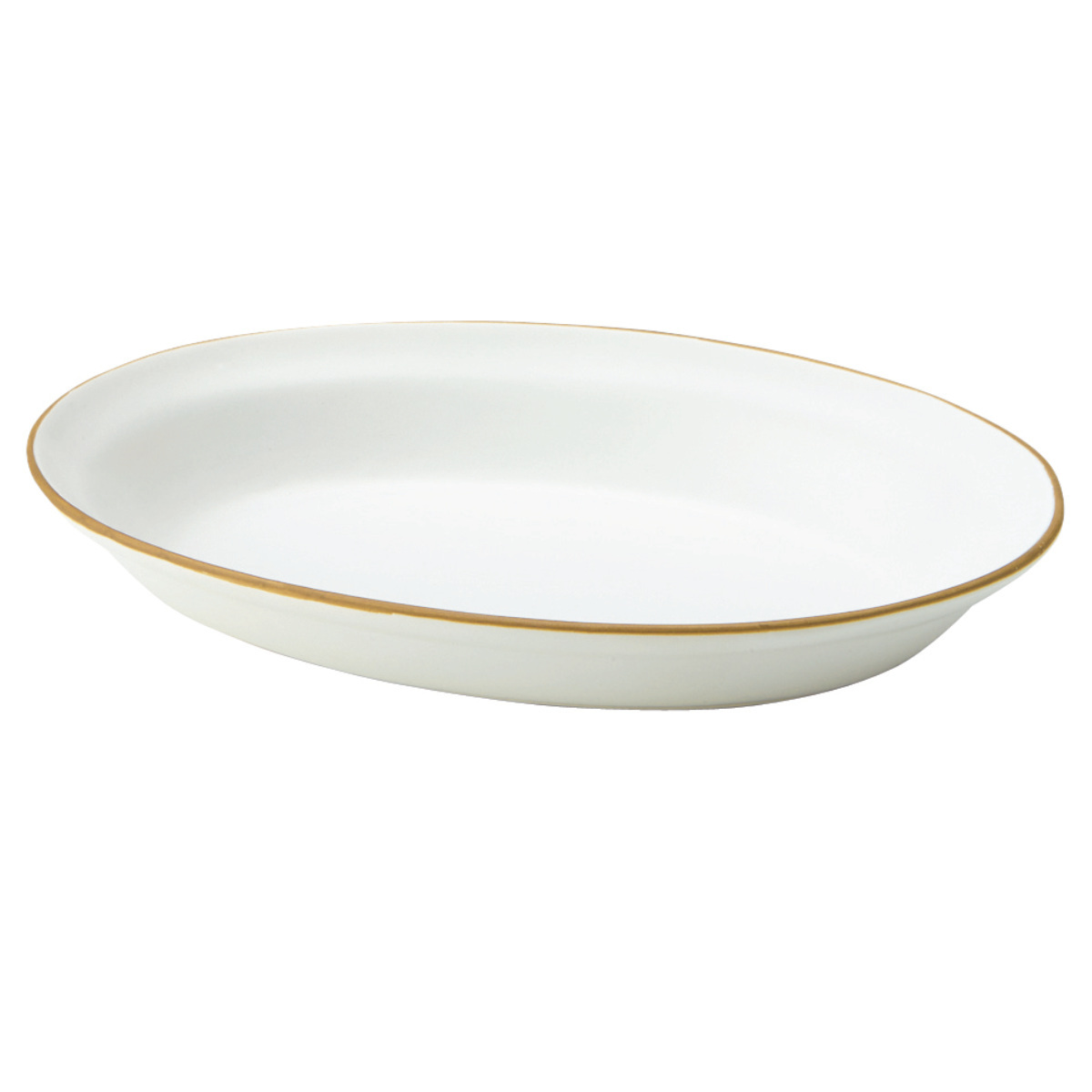 カレー皿 27cm オーバル エッジライン 陶器 （ 食洗機対応 電子