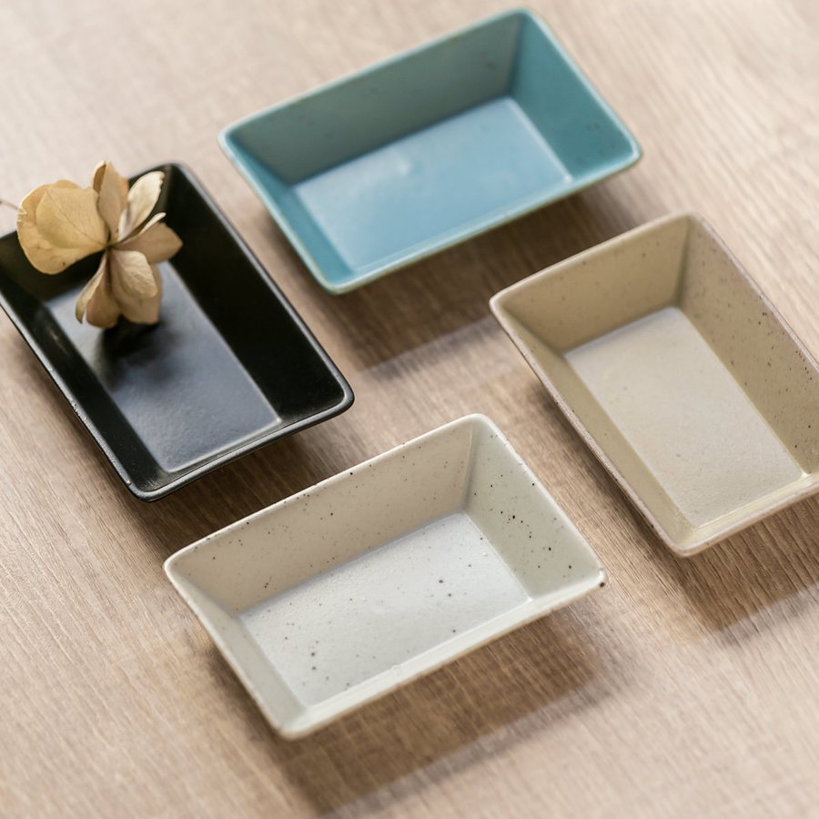 プレート 8.5cm S KASANE レクタングル 陶器 同色4枚セット （ 食洗機
