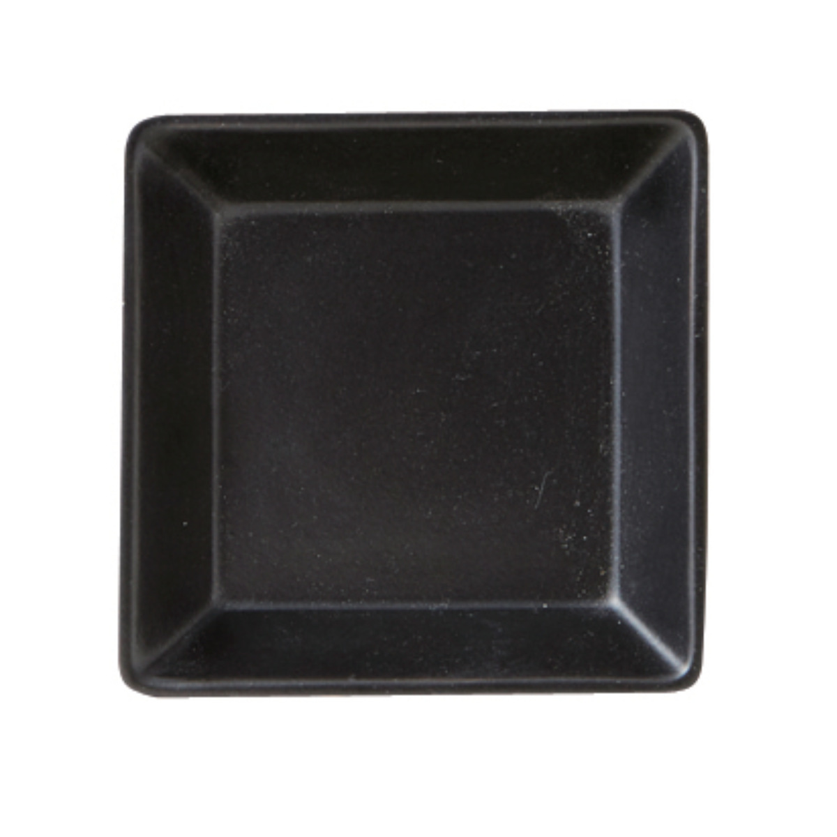 黒い陶器の四角形皿　和食　陶器　重厚感のあるお皿　5枚セット　中古品 プレート 8.5cm S KASANE スクエア 陶器 同色4枚セット （ 食洗機対応