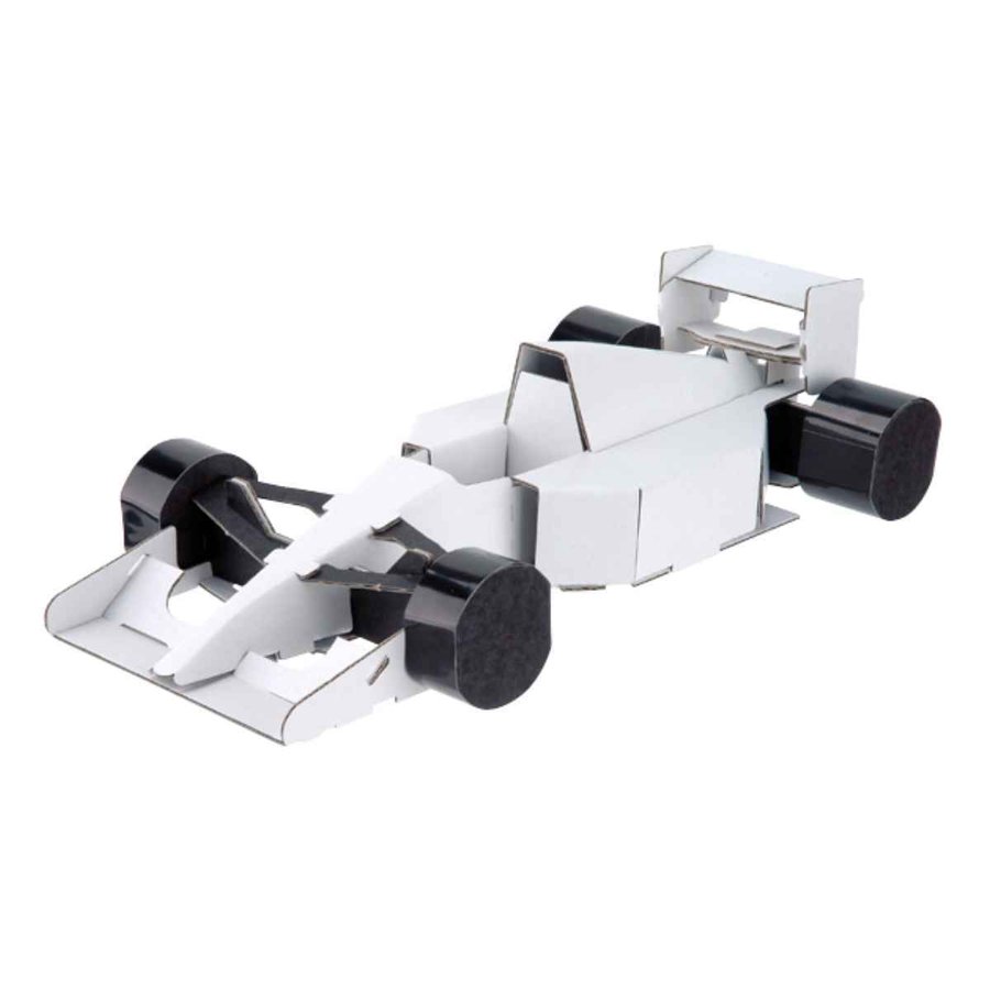 工作キット ダンボール製 hacomo kids フォーミュラカー （ ダンボール 段ボール 車 おもちゃ ペーパークラフト 工作 子ども キッズ 組み立て 手作り キット ）