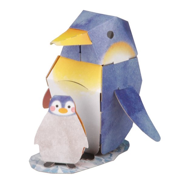 工作キット ダンボール製 hacomo kids mini ペンギン （ ダンボール 段ボール 動物 おもちゃ ペーパークラフト 工作 子ども キッズ 組み立て ）
