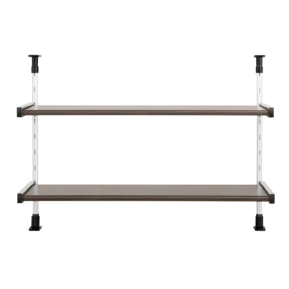 つっぱり棚 2段 幅75cm モクメタル （ 木目 キッチン 突っ張り棚