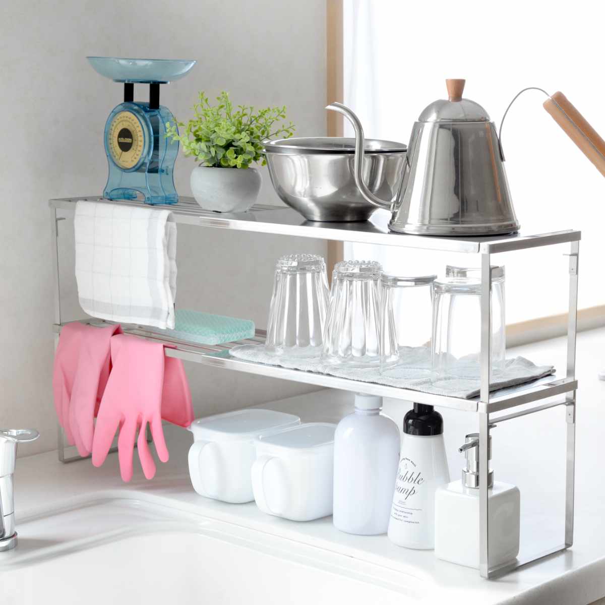 アーネスト（Arnest） キッチンラック 伸縮 42.5〜69.5cm ステンレス製