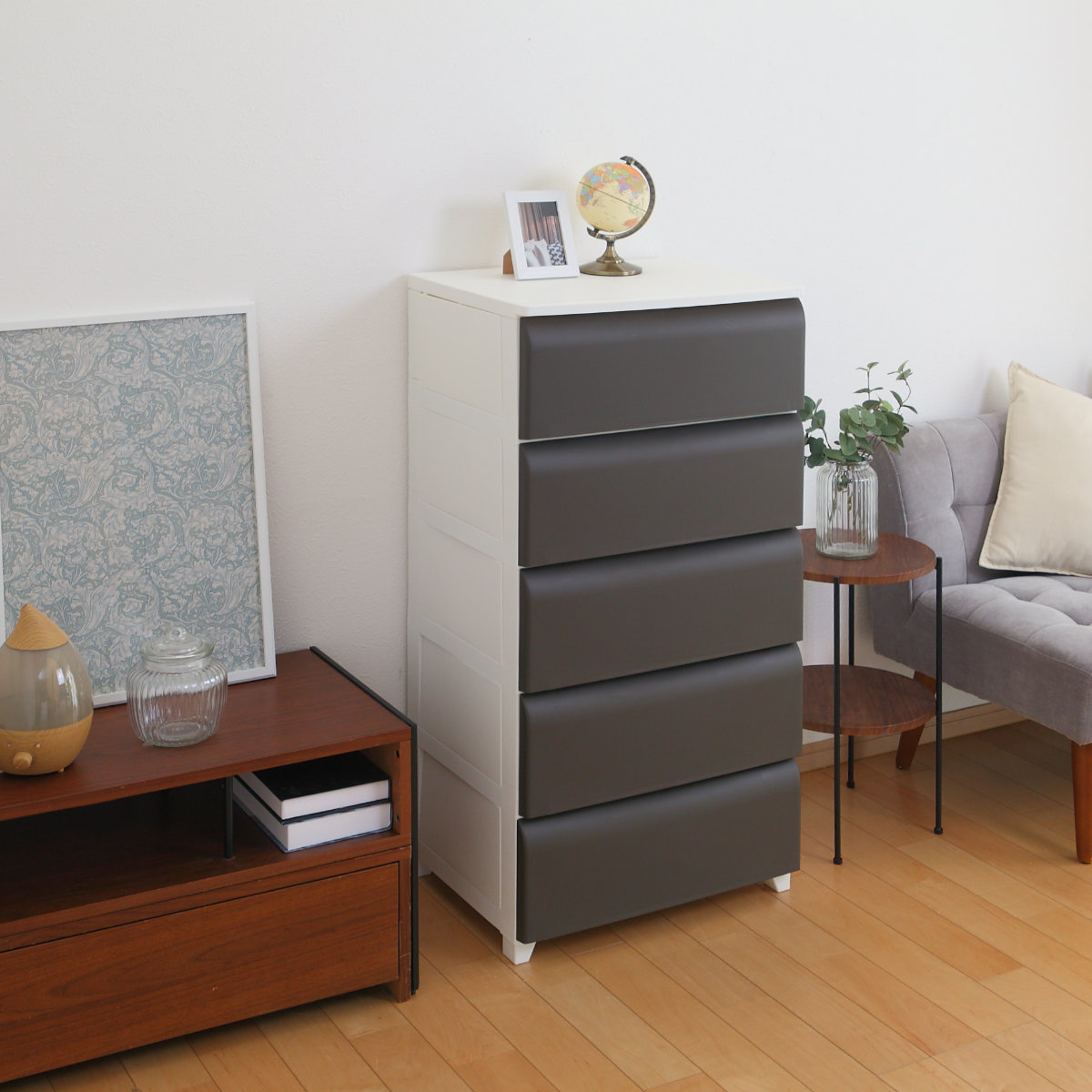 平和工業 チェスト 5段 幅54cm ノーデュス ワイド プラスチック