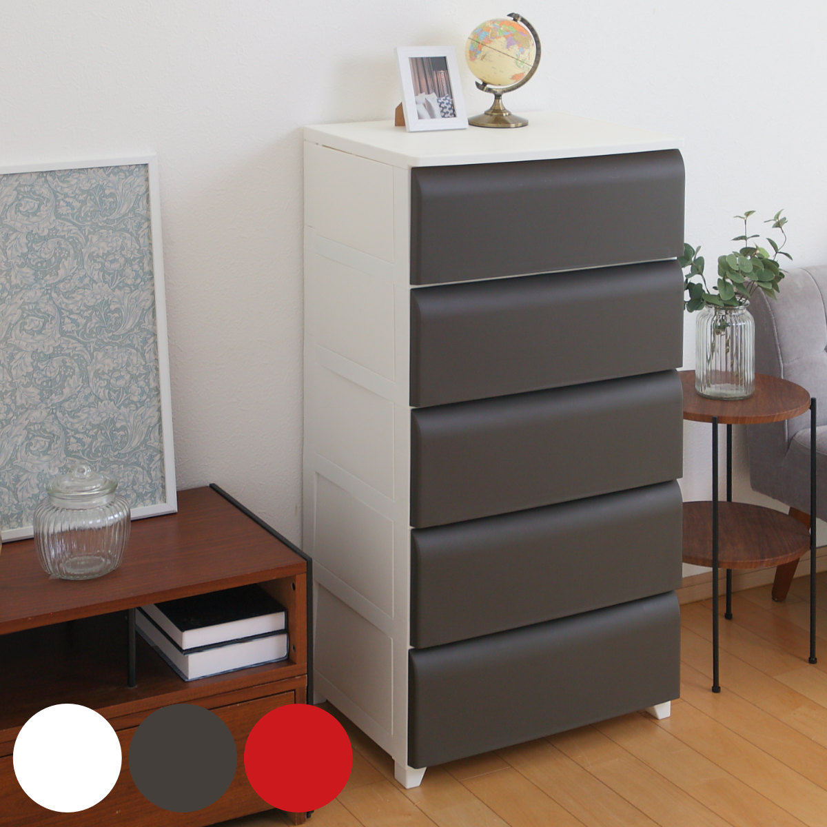 平和工業 チェスト 5段 幅54cm ノーデュス ワイド プラスチック