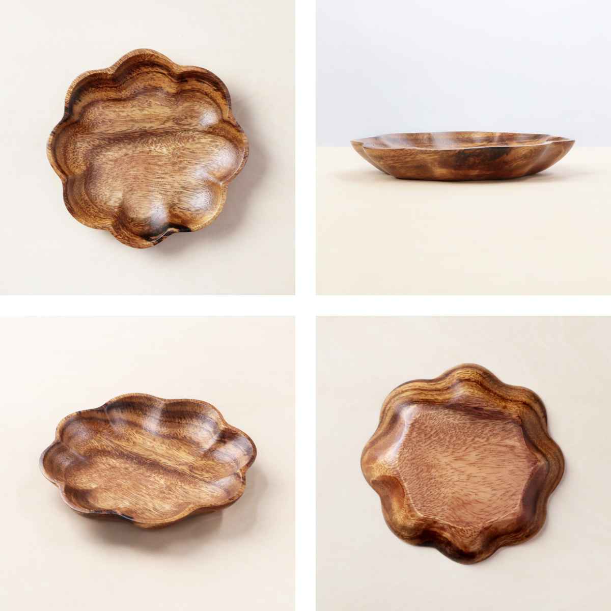 プレート 15cm クローバー アカシア製 食洗機対応 （ 食器 木製食器