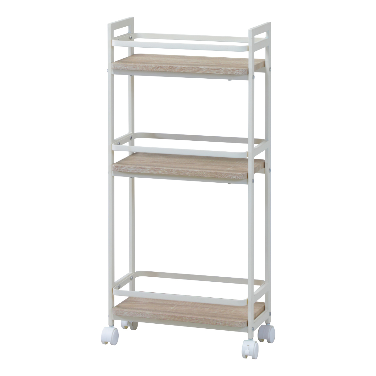 弘益 キッチンワゴン 幅39cm 3段 スリム ヴィンテージ調 （ キッチン