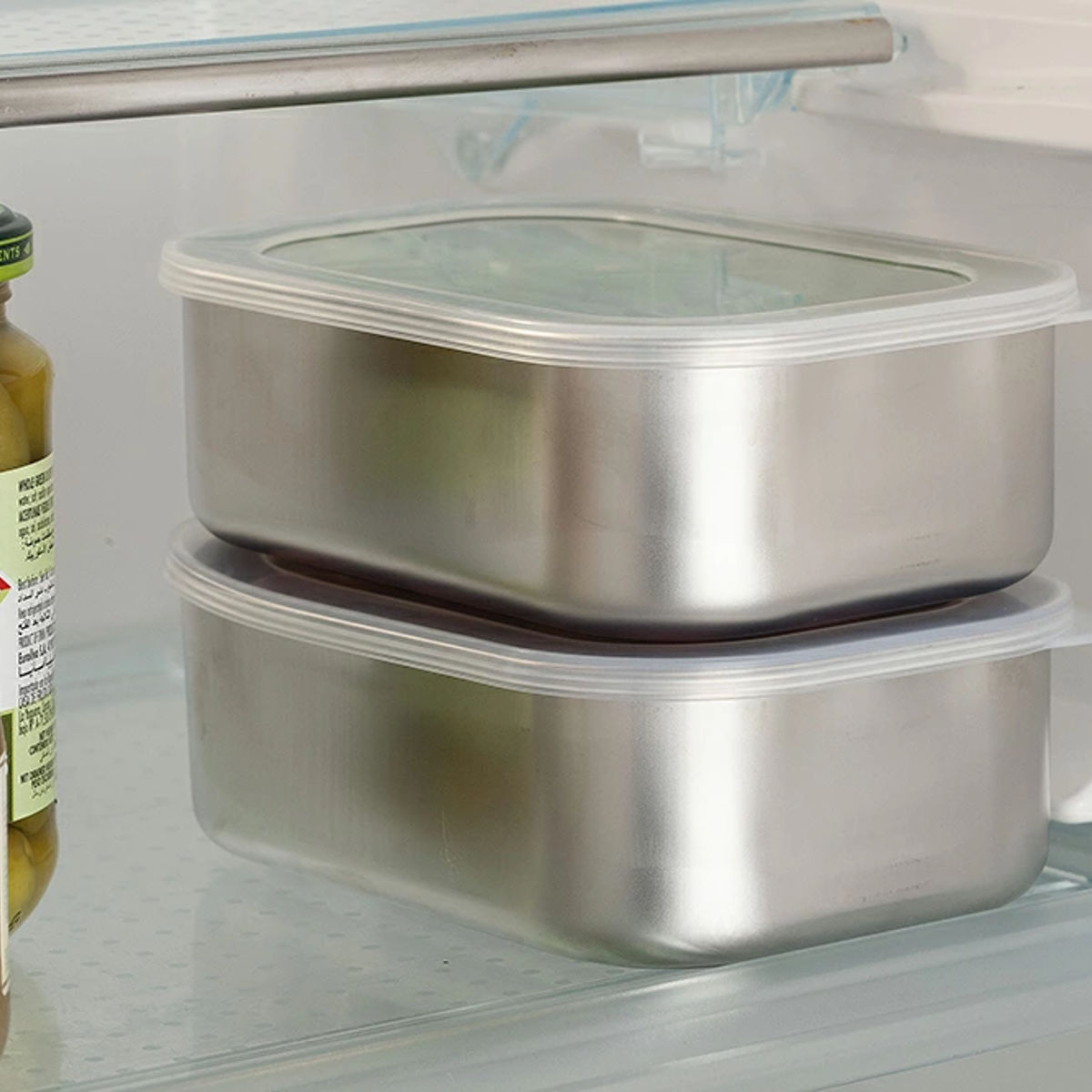 下村企販 保存容器 650ml ステンレスふた付保存容器 深型 2個組