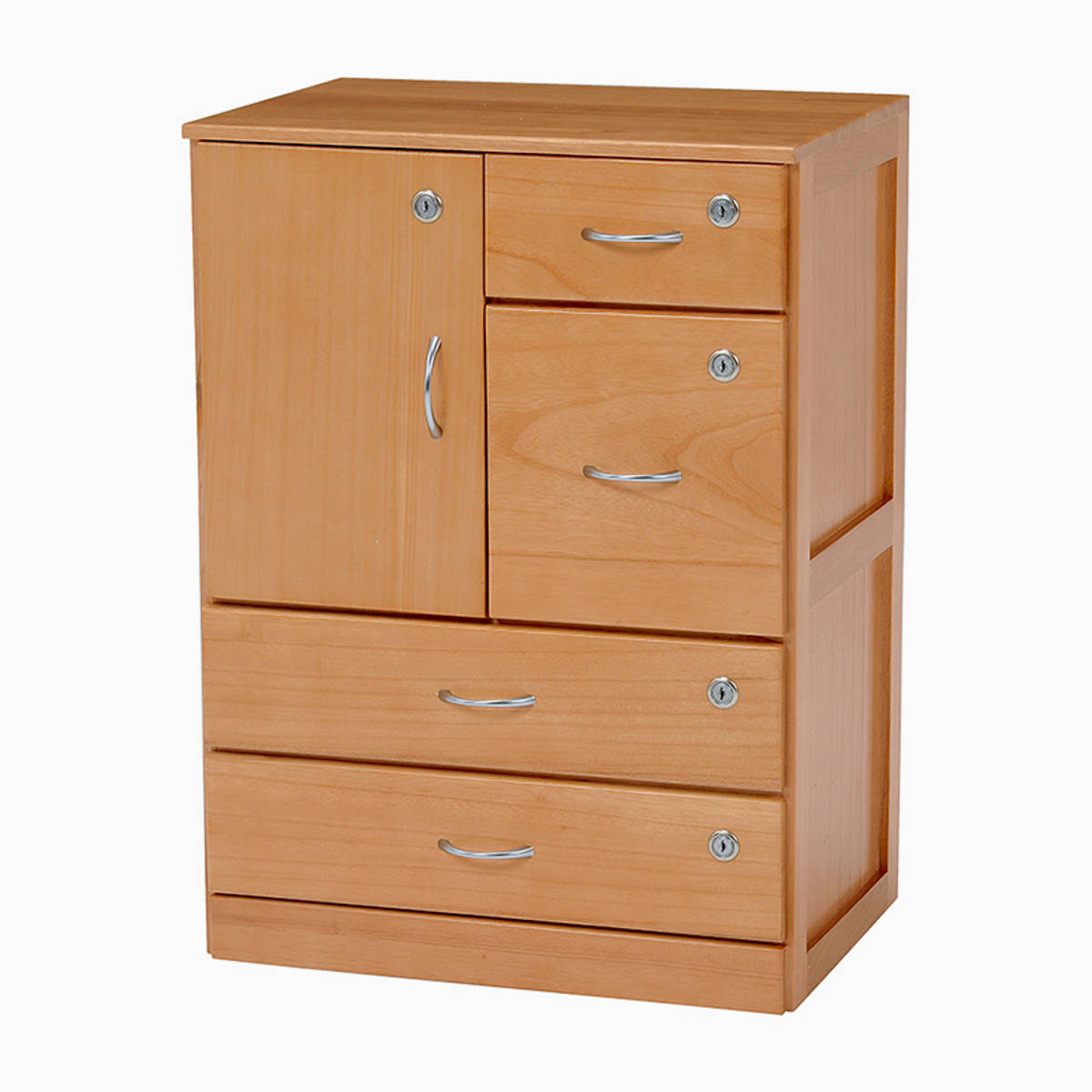 全段鍵付き チェスト 4段 桐製 左開き戸 幅47cm （ 鍵付きチェスト