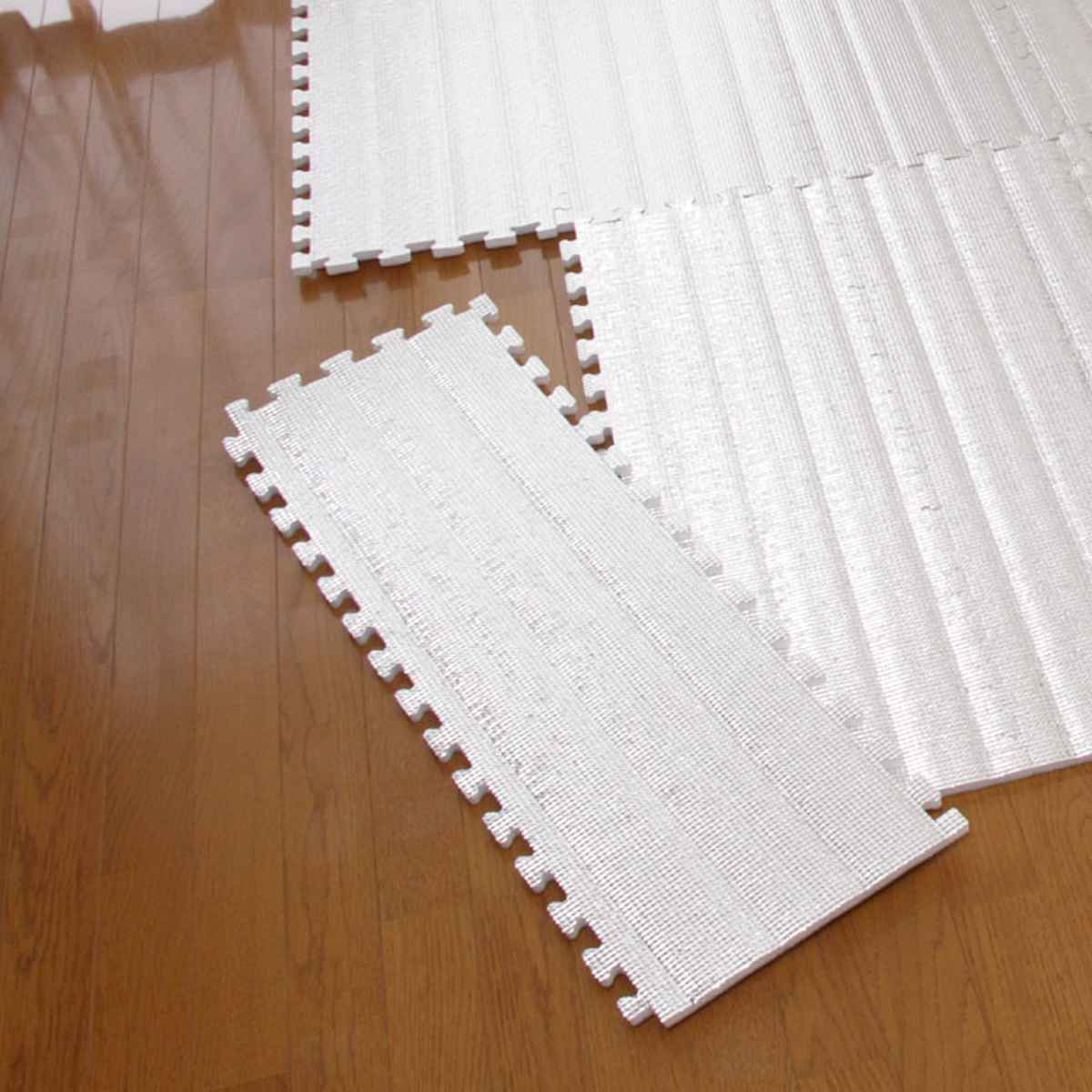 マット 保温シート 6枚入り 89×31cm 厚さ12mm つなげるジョイントマット アルミ （ 床 断熱シート 保温マット アルミマット ジョイントマット ）