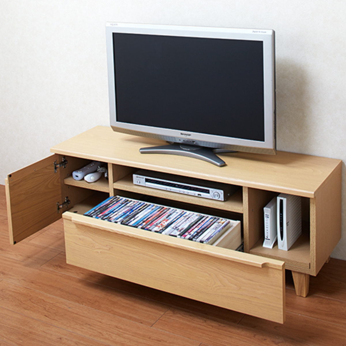 テレビボード TVボード AVボード AVキャビネット テレビ台 RW90 テレビ台 幅90cm ローボード 北欧風 突板仕上げ CROSS （ 開梱設置