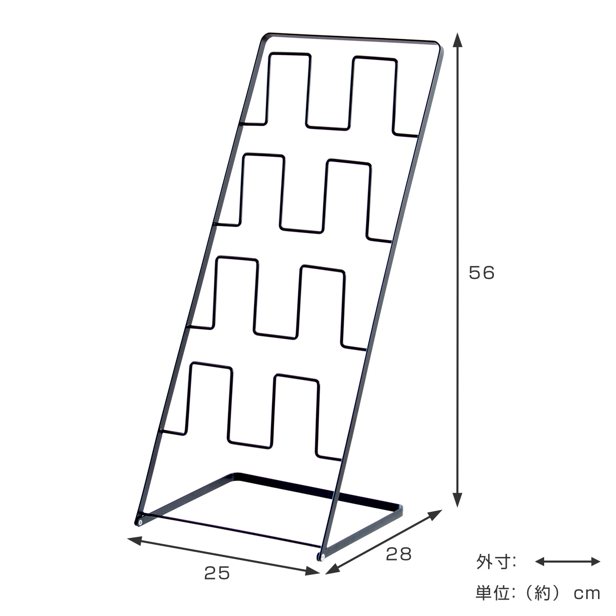 スリッパラック 4足分 スクエア ワイヤー ス...の詳細画像4