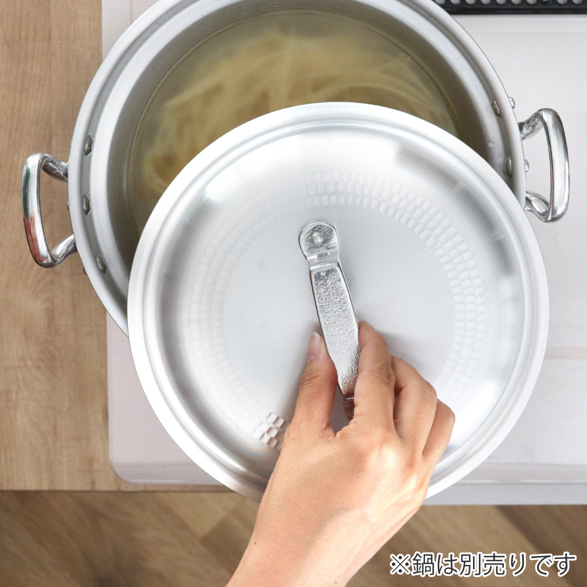 鍋蓋 60cm 打出料理鍋専用 中尾アルミ 業務用 日本製 （ 蓋 ふた 鍋用蓋 打出 アルミ蓋 ）_2