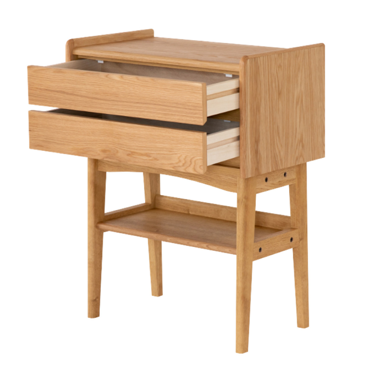 コンソール 引き出し 2段 北欧風 天然木突板 KICCA 幅65cm （ テーブル