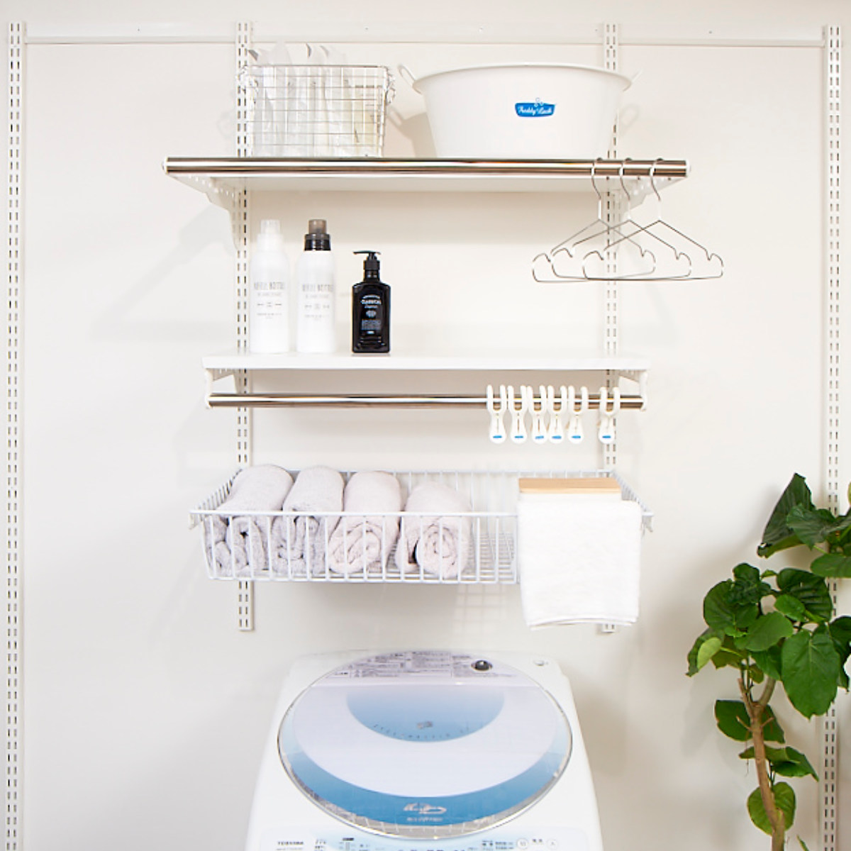 壁面収納 フィットラック ランドリー棚セット 幅45×奥行60cm 棚板奥行