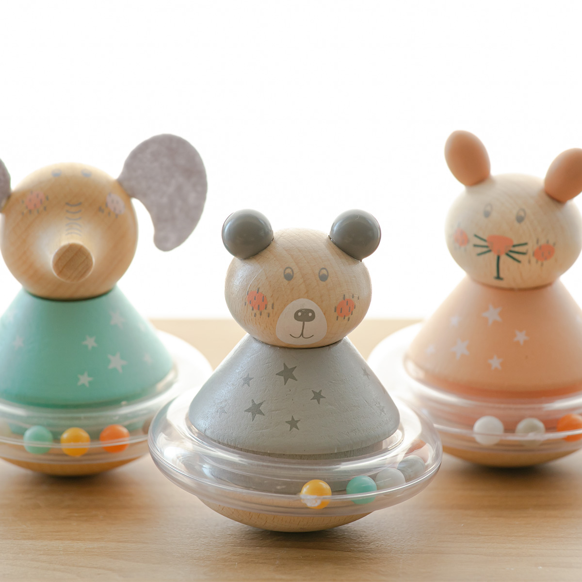 おもちゃ ベビー ROLY POLY BEAR 木製 北欧 出産祝い （ 木製おもちゃ 木製玩具 木のおもちゃ 玩具 オモチャ 知育玩具 赤ちゃん おきあがりこぼし ）