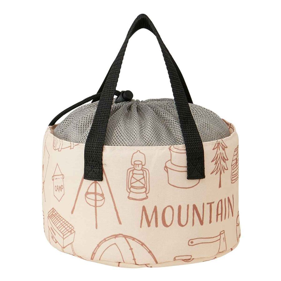 アウトドア用品収納バッグ 直径19×高さ11.5cm 小サイズ LIVE IN NATURE （ アウトドア 収納 バッグ かばん 収納バッグ 収納用品 アウトドア用品 ）