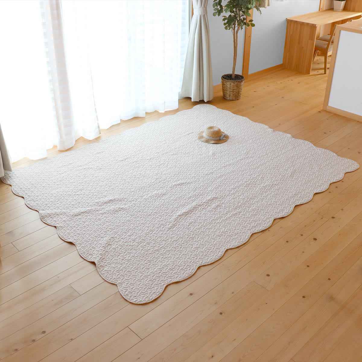 マルチカバー 花柄ウォッシュキルトマルチカバー 190×240cm （ 長方形