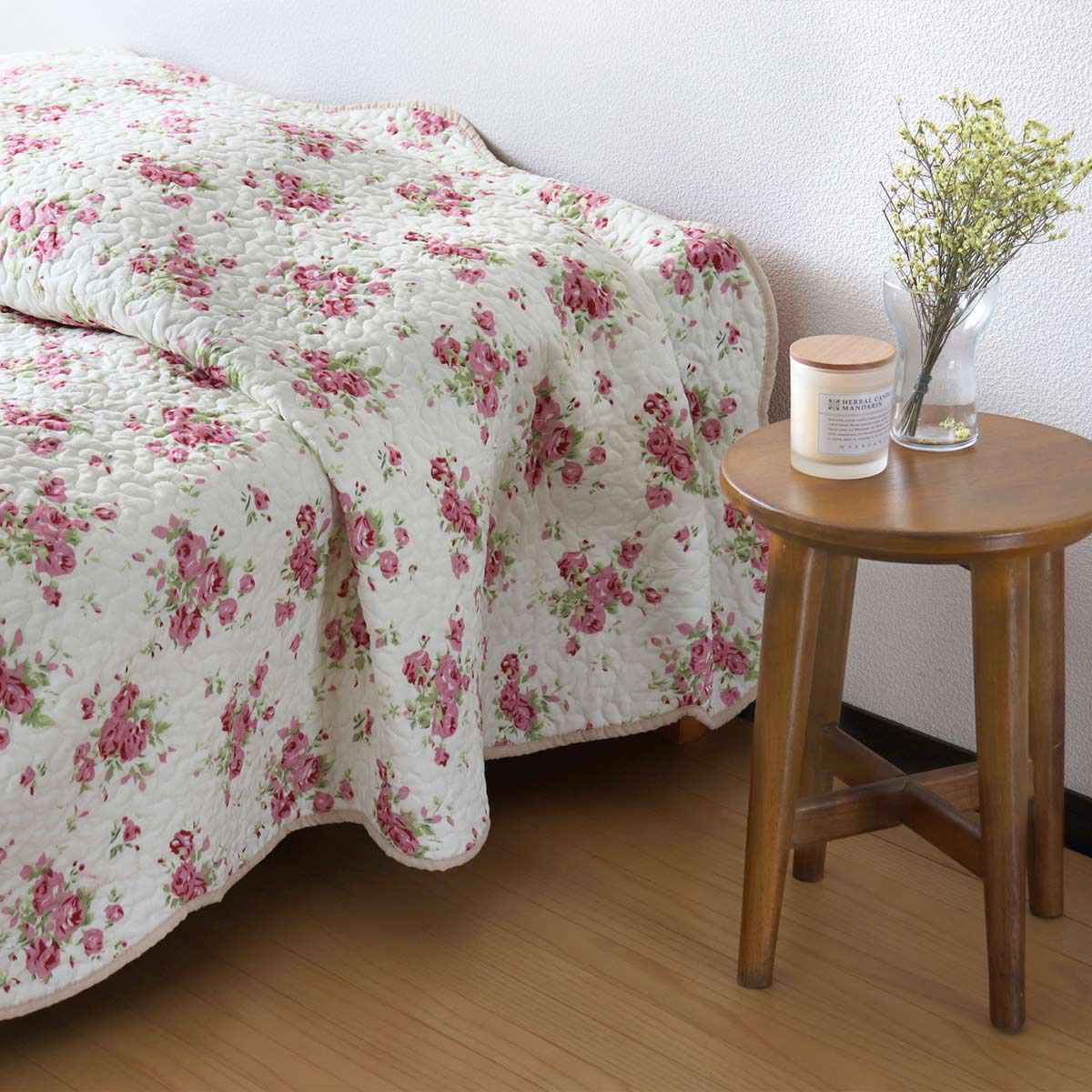 【新品・未使用】FEILER マルチカバー 花柄 75x75cm マルチカバー 花柄ウォッシュキルトマルチカバー 190×240cm （ 長方形