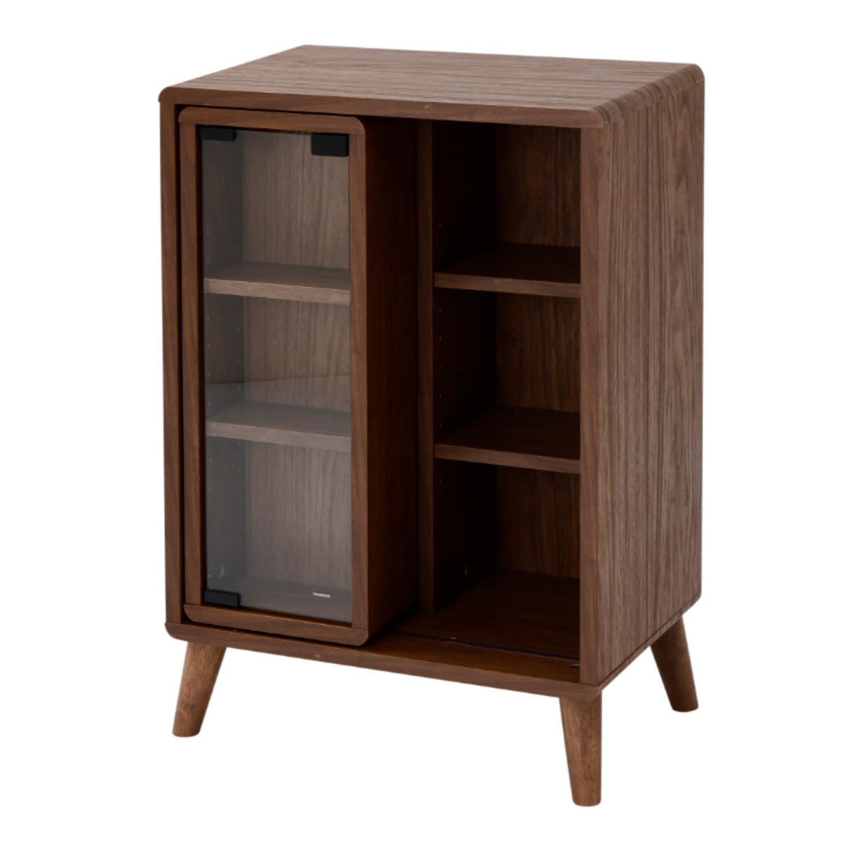 【SALE】本棚 / マガジンディスプレイ付き / 棚高さ調整可 / スライド式 JK-PLAN（ジェイケイ・プラン） マガジンラック スライド収納 ガラス扉