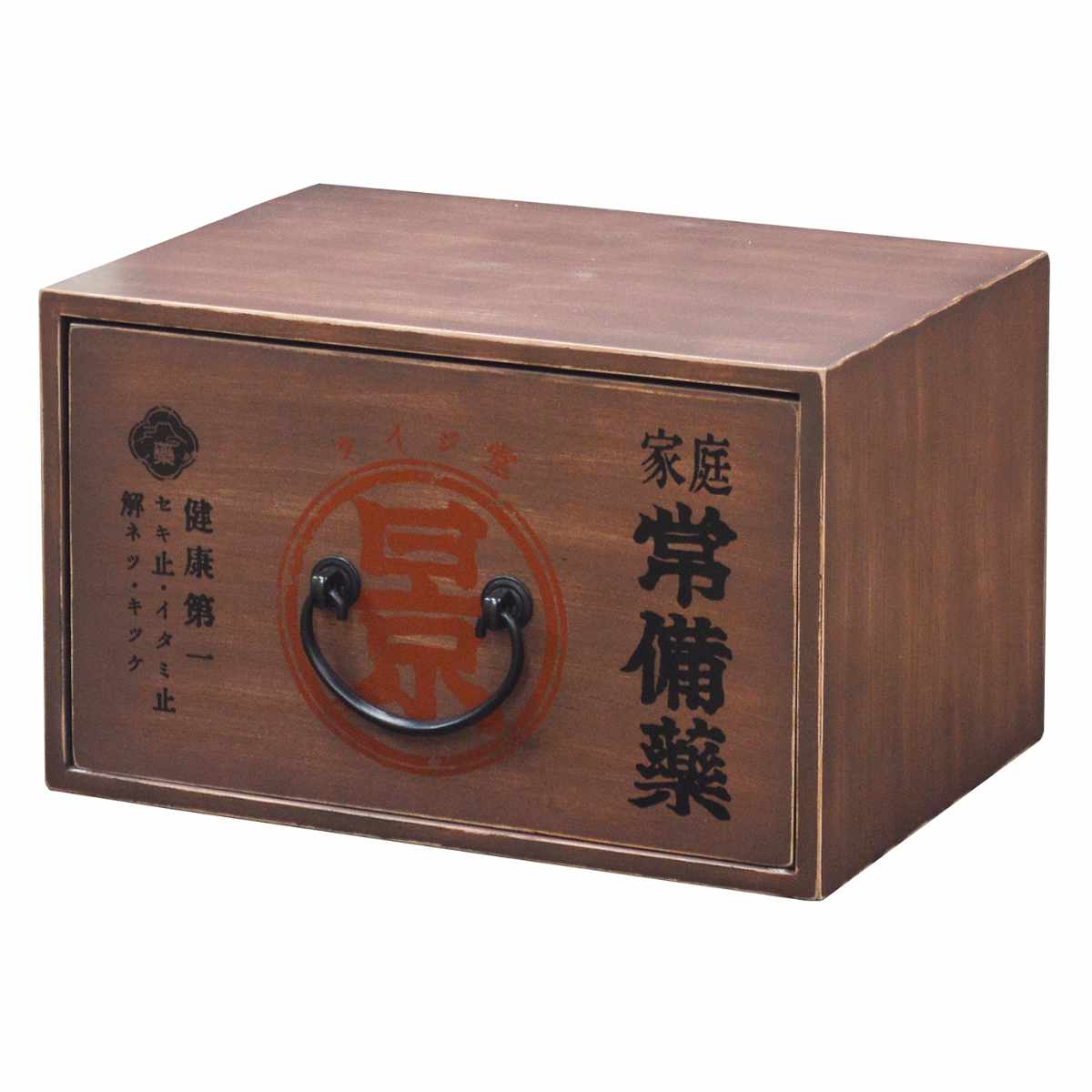 レトロ薬箱 ヤゴウ 木製 （ 薬箱 くすり箱 薬入れ 収納ケース 救急