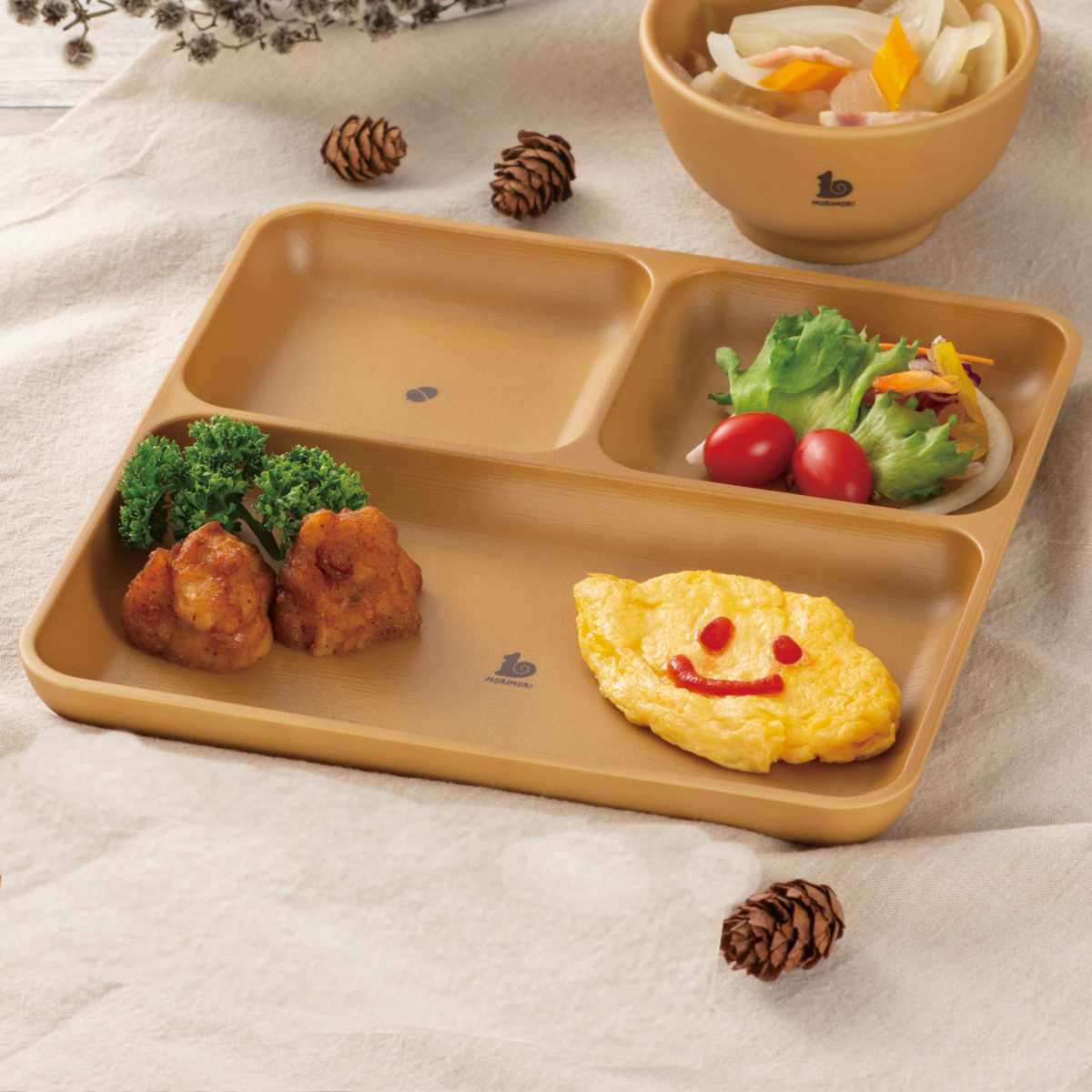 ランチプレート 21cm MORIMORI 子供用食器 プラスチック （ 食洗器対応 