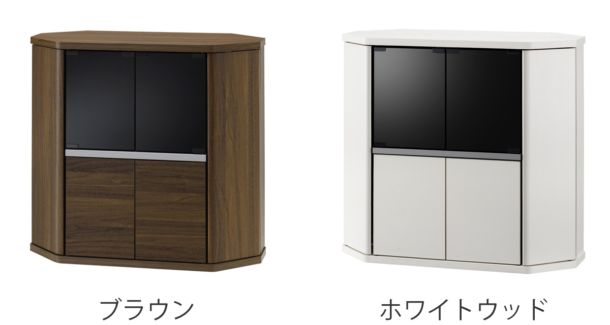 テレビ台 コーナー型 ハイタイプ 木目調 スモ...の詳細画像1