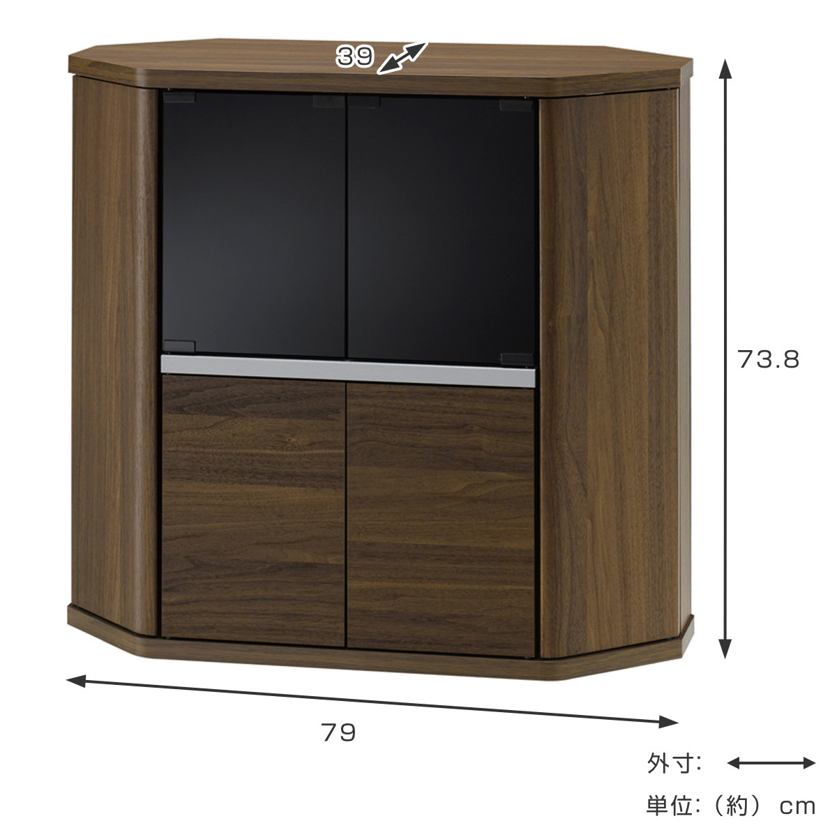 テレビ台 コーナー型 ハイタイプ 木目調 スモ...の詳細画像2