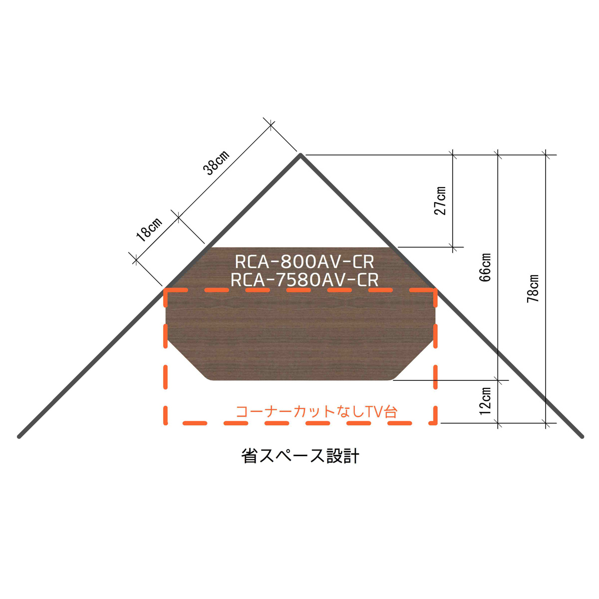 テレビ台 コーナー型 ハイタイプ 木目調 スモ...の詳細画像4