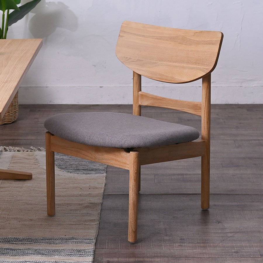 ダイニングチェア ロータイプ チーク無垢材 CALM 座面高37cm （ 食卓椅子 ダイニングチェアー ローダイニングチェア リビングチェア 低め 天然木 ）