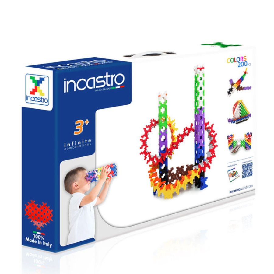 おもちゃ インカストロ BOX 200ピース入り 知育玩具 小学生 （ ブロック オモチャ 3歳以上 イタリア製 知育おもちゃ モッテッソーリ 男の子 女の子 ）