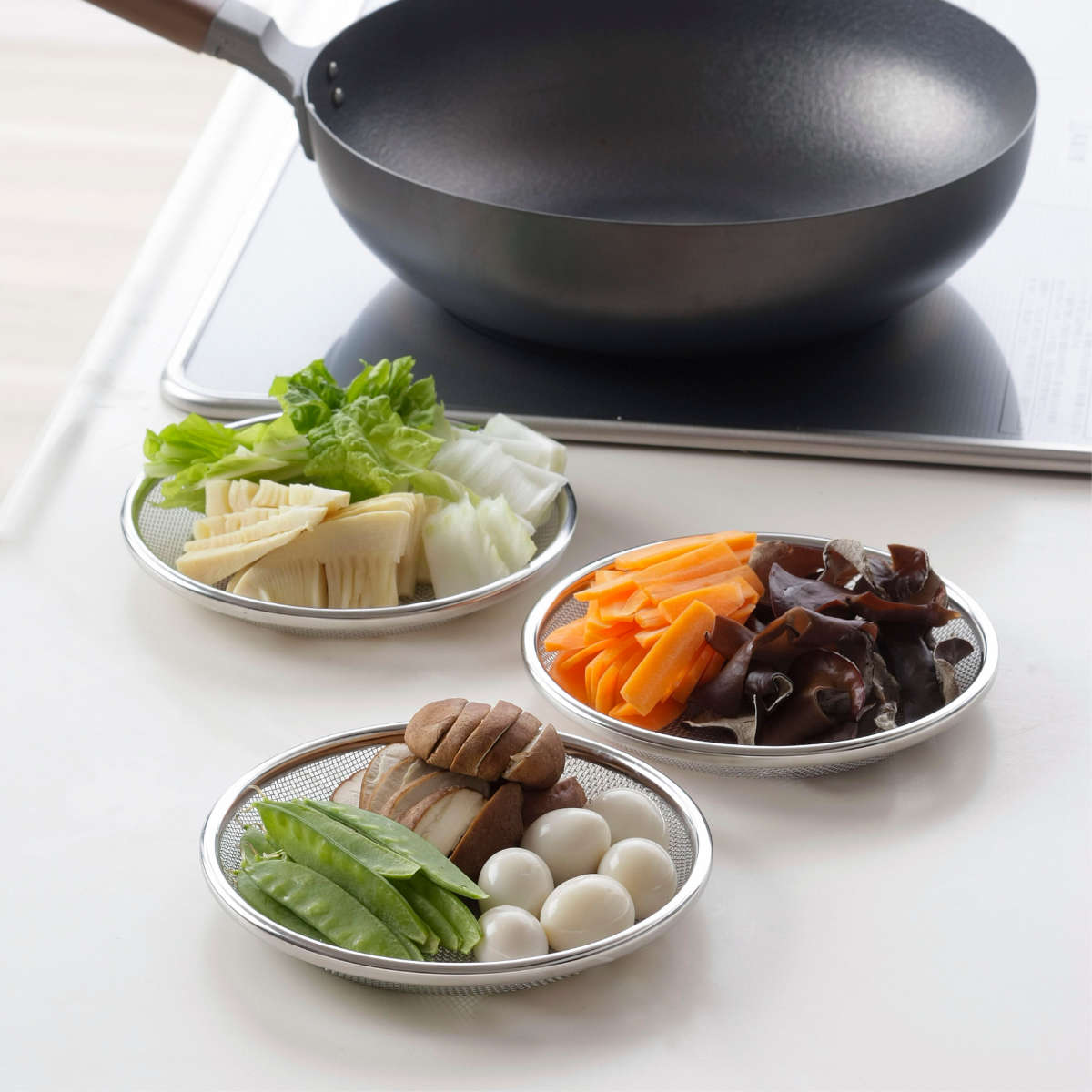 下村企販 ザル3点セット 16cm ママクック 浅型 ステンレス製 日本製 油