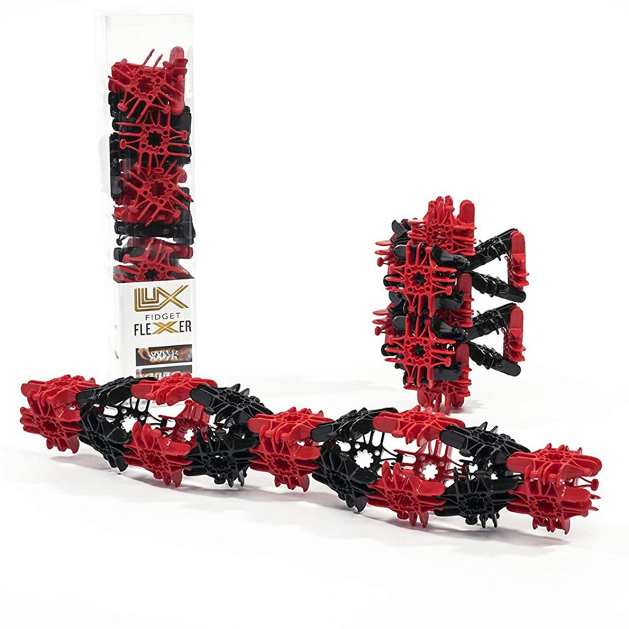 知育玩具 ラックスブロックス フィジットフレクサー 黒赤 30ピース入り （ ブロック おもちゃ Lux Blox 6歳以上 アメリカ製 知育おもちゃ 男の子 女の子 ）