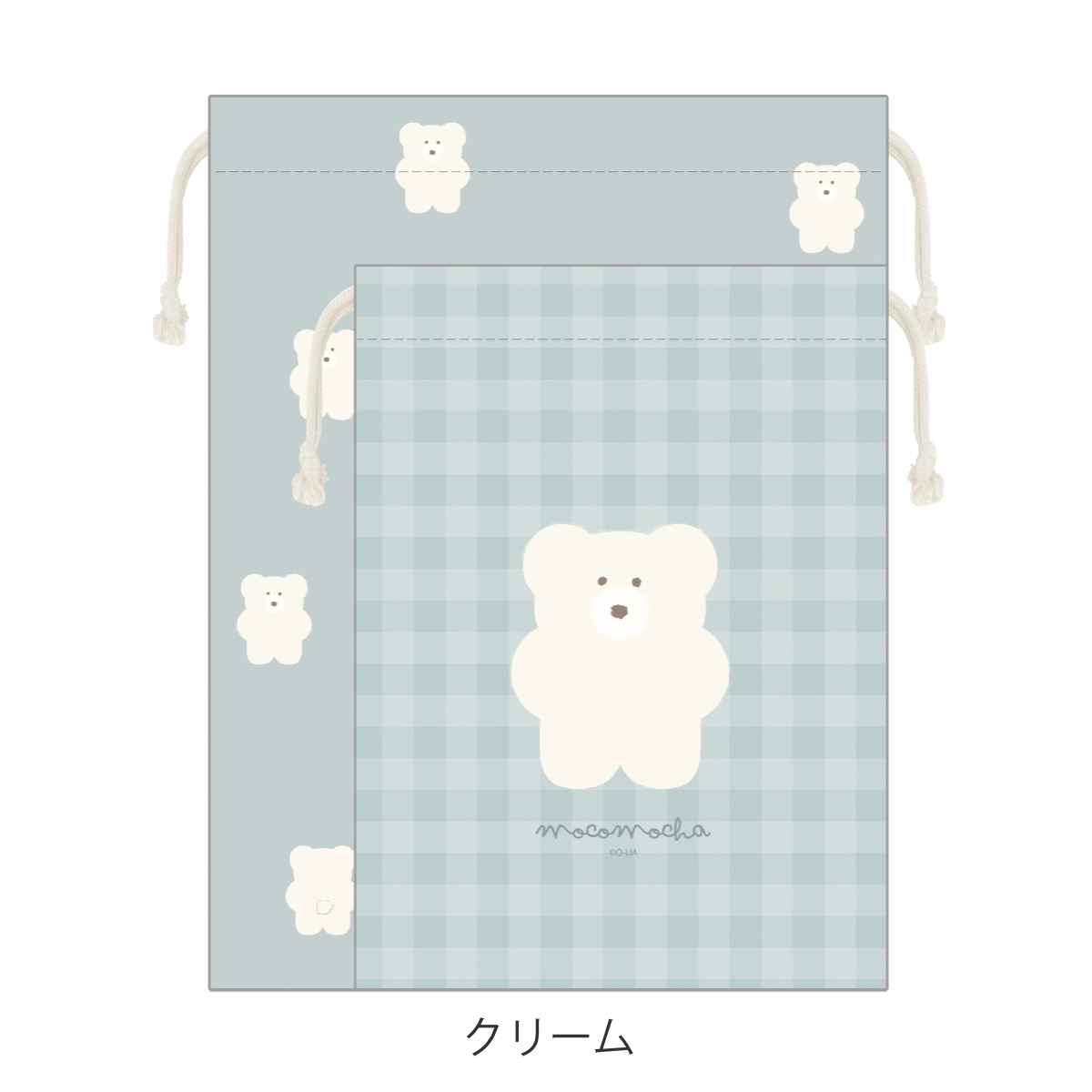 巾着袋 モコモカ 2枚セット ( お弁当袋 巾...の詳細画像3