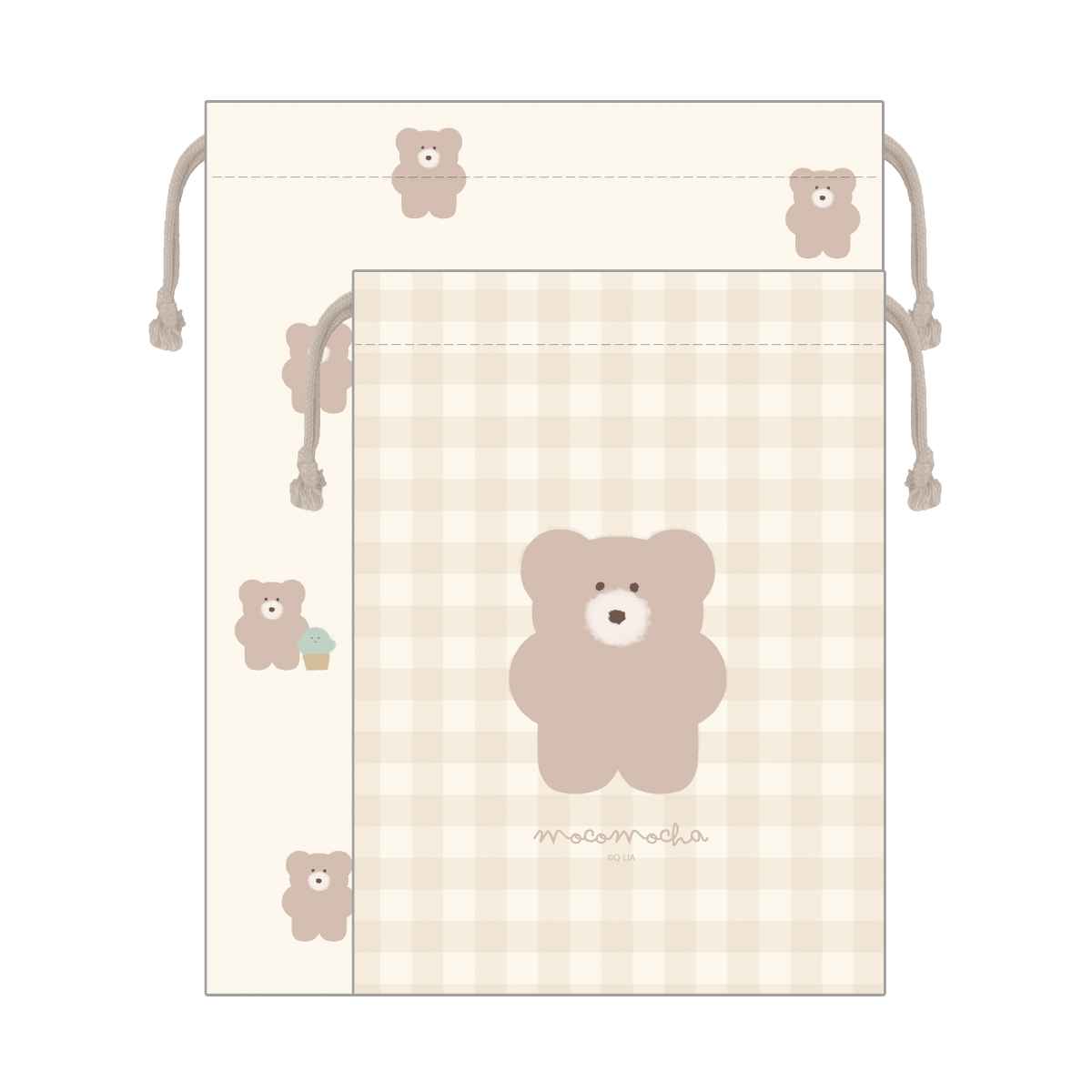 巾着袋 モコモカ 2枚セット ( お弁当袋 巾...の詳細画像4