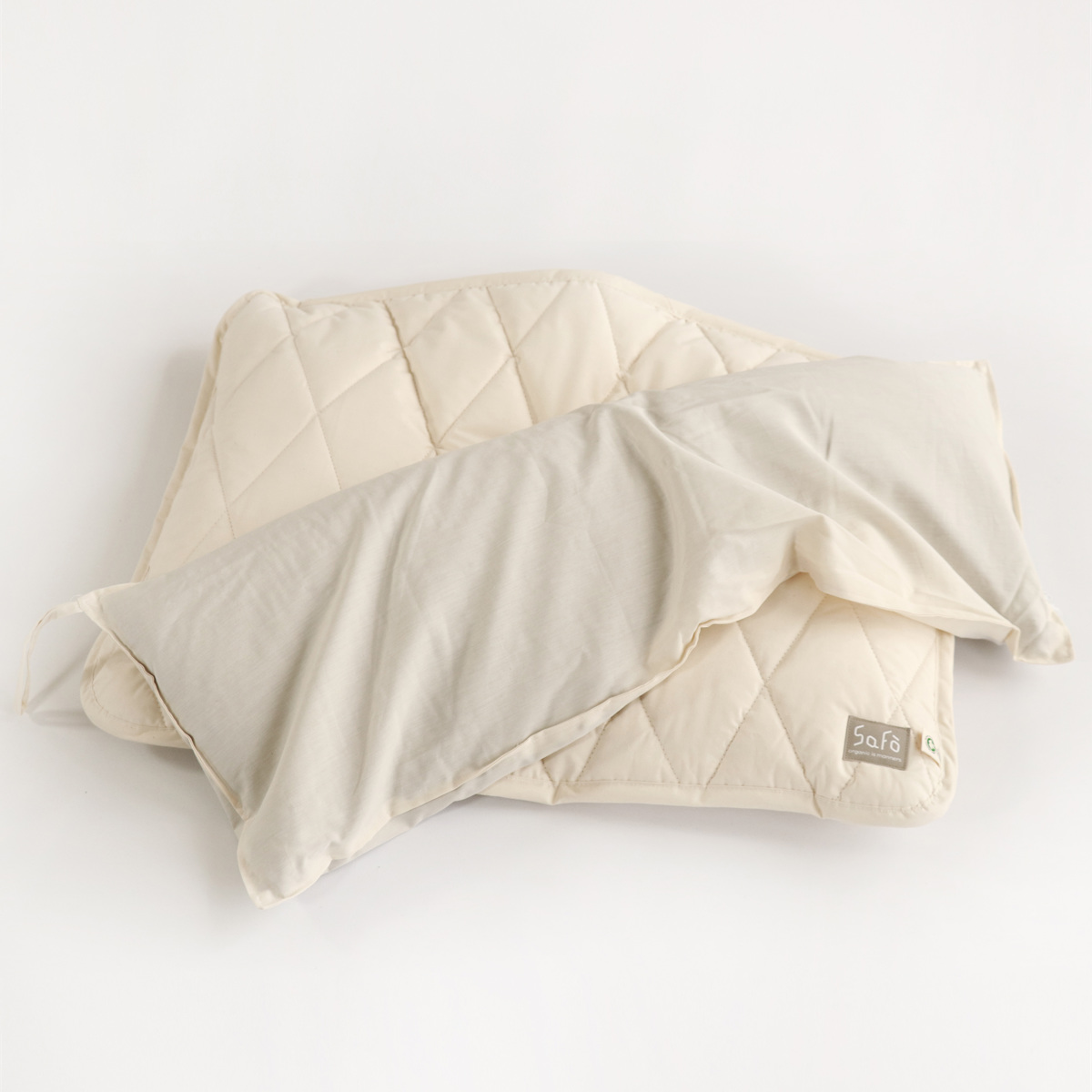 そば枕 safo オーガニック 43X63cm ウォッシャブル （ サフォ 枕 まくら ピローケース付き オーガニックコットン 100％ 日本製 ）