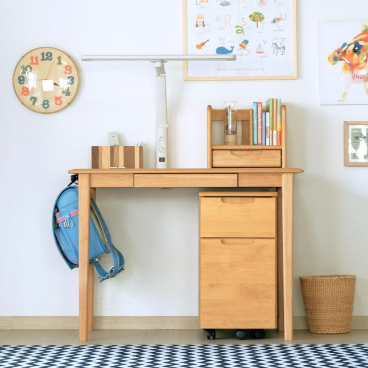 一生紀（ISSEIKI） デスク 幅100cm 木製 天然木 子供用 キッズ （ 学習