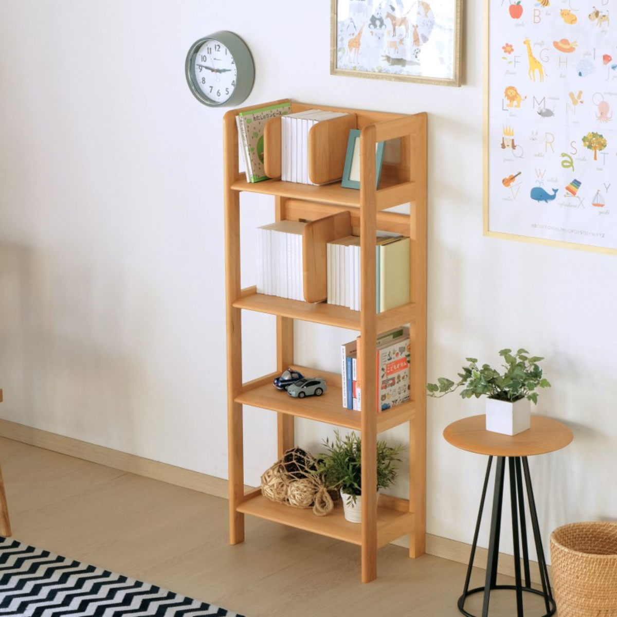 一生紀（ISSEIKI） ラック 幅50cm 木製 天然木 子供用 キッズ （ 本棚
