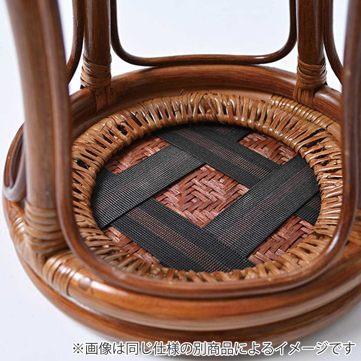 ラタンスツール 丸型 籐製 螺旋組み 座面高44cm （ 籐家具 ラタン製